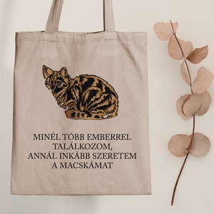 annál jobban szeretem a macskámat - vászontáska - Farkas Benjamin, Táska & Tok, Bevásárlás & Shopper táska, Shopper, textiltáska, szatyor, Fotó, grafika, rajz, illusztráció, Mindenmás, MESKA