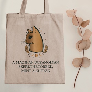 A macskák szerethetőbbek - vászontáska - Farkas Benjamin, Táska & Tok, Bevásárlás & Shopper táska, Shopper, textiltáska, szatyor, Fotó, grafika, rajz, illusztráció, Mindenmás, MESKA