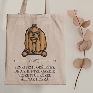 Tökéletes SHIH-TZU gazdik - vászontáska - Farkas Benjamin, Táska & Tok, Bevásárlás & Shopper táska, Shopper, textiltáska, szatyor, Fotó, grafika, rajz, illusztráció, Mindenmás, MESKA
