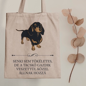 Tökéletes TACSKÓ gazdik - vászontáska - Farkas Benjamin, Táska & Tok, Bevásárlás & Shopper táska, Shopper, textiltáska, szatyor, Fotó, grafika, rajz, illusztráció, Mindenmás, MESKA