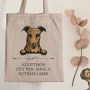 AGÁR - Az otthon ott van, ahol a kutyám lakik - vászontáska, Táska & Tok, Bevásárlás & Shopper táska, Shopper, textiltáska, szatyor, Fotó, grafika, rajz, illusztráció, Mindenmás, MESKA
