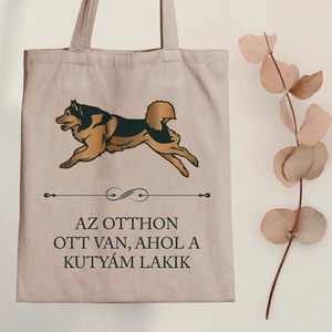 ALASZKAI MALAMUT - Az otthon ott van, ahol a kutyám lakik - vászontáska, Táska & Tok, Bevásárlás & Shopper táska, Shopper, textiltáska, szatyor, Fotó, grafika, rajz, illusztráció, Mindenmás, MESKA