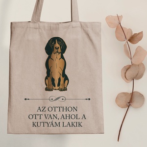 BEAGLE - Az otthon ott van, ahol a kutyám lakik - vászontáska, Táska & Tok, Bevásárlás & Shopper táska, Shopper, textiltáska, szatyor, Fotó, grafika, rajz, illusztráció, Mindenmás, Meska