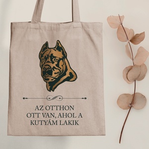 CANE CORSO - Az otthon ott van, ahol a kutyám lakik - vászontáska, Táska & Tok, Bevásárlás & Shopper táska, Shopper, textiltáska, szatyor, Fotó, grafika, rajz, illusztráció, Mindenmás, MESKA