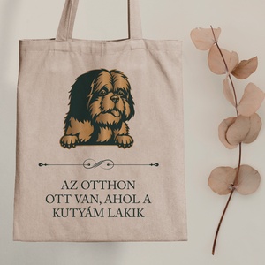 SICU - Az otthon ott van, ahol a kutyám lakik - vászontáska, Táska & Tok, Bevásárlás & Shopper táska, Shopper, textiltáska, szatyor, Fotó, grafika, rajz, illusztráció, Mindenmás, MESKA