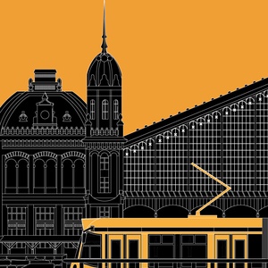 4/6-os villamos a Nyugatinál  - poszter - Farkas Benjamin - otthon & életmód - dekoráció - kép & falikép - kép & falikép - Meska.hu