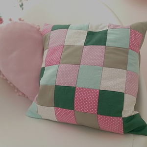 Kockás párna foltvarró csomag - diy (csináld magad) - egységcsomag - Meska.hu