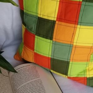 Kockás párna foltvarró csomag - Meska.hu