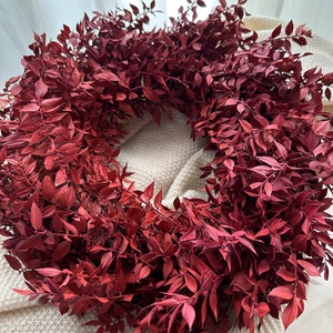 Bordó őszi kopogtató/ajtódísz  ruscus - Meska.hu