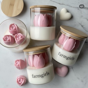 TULIPE � tulipános kókuszviasz gyertya, személyre szabható szülőköszöntő és esküvői ajándék, Esküvő, Emlék & Ajándék, Köszönőajándék, Gyertya-, mécseskészítés, MESKA