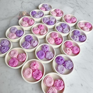 CR�ME BRÛLÉE FLEURS � virágos kókuszviasz gyertya, esküvői köszönőajándék - esküvő - dekoráció - esküvői gyertya - Meska.hu