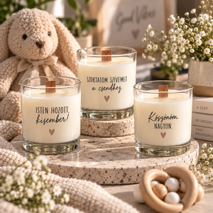 Üzenetgyertya � szójagyertya választható felirattal és illattal, ajándék minden alkalomra - otthon & életmód - gyertya, illat, aroma - gyertya - Meska.hu