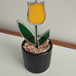 Tiffany tulipán - cserépben - Meska.hu