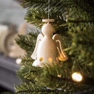 Karácsonyfadísz-Angyalka  natúr  7x7cm, - Meska.hu