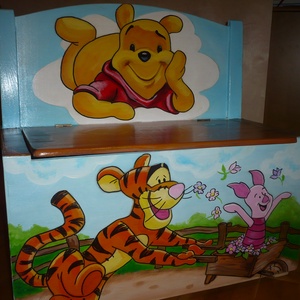 2in1 kézzel festett tároló láda/pad gyerekszobába -  - Meska.hu