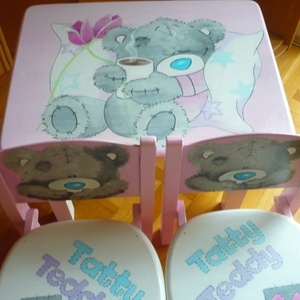 Mesefigurás asztal/szék szett (teljes kézi munka) -  - Meska.hu