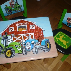 Mesefigurás asztal/szék szett (teljes kézi munka) -  - Meska.hu