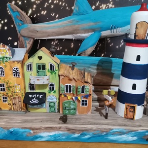 Faro de la isla  polcra, ablakba helyezhető világítótornyos  dekoráció  - Meska.hu