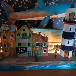 Faro de la isla  polcra, ablakba helyezhető világítótornyos  dekoráció  - otthon & életmód - dekoráció - dísztárgy - Meska.hu