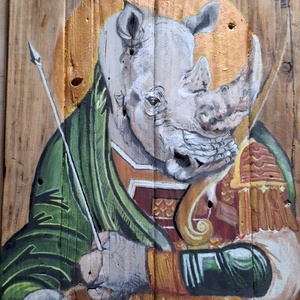  St.Rhino, Művészet, Festmény, Akril, Festészet, Famegmunkálás, MESKA