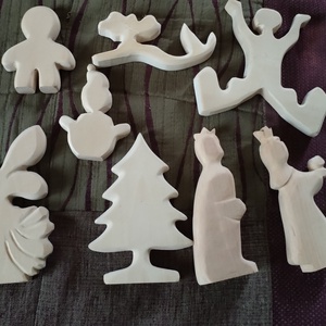 Karácsony jellegü figurák natúr fából, Játék & Sport, Készségfejlesztő és Logikai játék, Oktató játékok, Famegmunkálás, MESKA