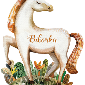 Lovacskás névtábla, Otthon & Életmód, Babaszoba, gyerekszoba, Gyerek névtábla, Festészet, Famegmunkálás, MESKA