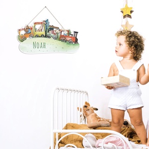 Vonatos névtábla - otthon & életmód - babaszoba, gyerekszoba - gyerek névtábla - Meska.hu