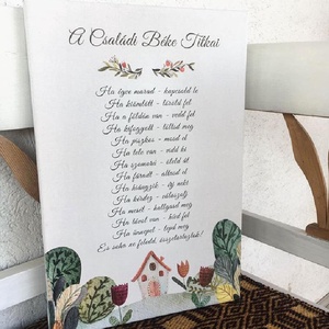 A Családi Béke Titkai vászonkép - otthon & életmód - dekoráció - fali és függő dekoráció - felirat - Meska.hu