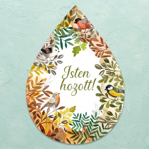 Csicsergős Isten hozott' hozott ajtódísz, Otthon & Életmód, Dekoráció, Ajtódísz & Kopogtató, Ajtó- és ablak dekoráció, Gravírozás, pirográfia, Festészet, MESKA