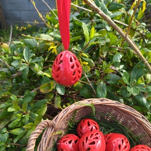 Húsvéti kerámia tojások áttört mintával, Otthon & Életmód, Dekoráció, Ajtó- és ablak dekoráció, Ablakdísz, Kerámia, MESKA