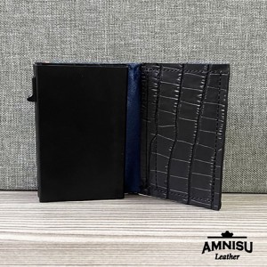 Fekete alumínium irattartós pénztárca - táska & tok - pénztárca & más tok - pénztárca - női pénztárca - Meska.hu