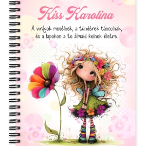 Személyre szabható - Nagyon édes virág tündér mintás A6-os füzet, Otthon & Életmód, Papír, írószer, Jegyzetfüzet & Napló, , MESKA