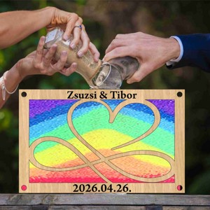 Homokceremónia szív és végtelen gravírozott - Meska.hu