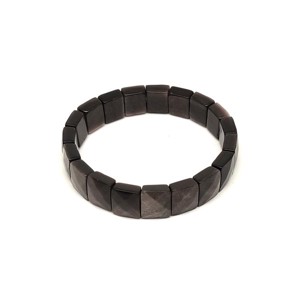 Obszidián ezüst fazettált téglalap karkötő 12x10mm, Ékszer, Karkötő, Ásványkarkötő, , MESKA