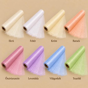 Snow organza tekercs � világos és pasztell árnyalatok, 47 cm � 10 m - Meska.hu