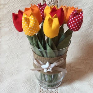 Textil tulipán /szett: 12 db/ ingyen ajándékkísérővel - otthon & életmód - dekoráció - Meska.hu
