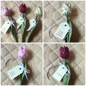 Textil tulipán /szett: 12 db/ ingyen ajándékkísérővel - otthon & életmód - dekoráció - Meska.hu