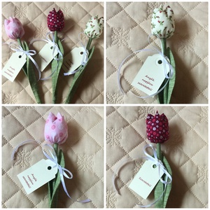 Textil tulipán / szett: 12 db/ ingyen ajándékcímkével - otthon & lakás - dekoráció - Meska.hu