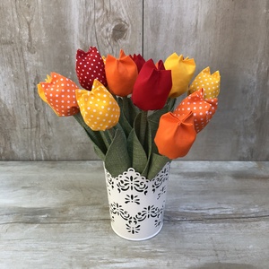 Textil tulipán /szett: 12 db/ ingyen ajándékkísérővel - otthon & lakás - dekoráció - Meska.hu