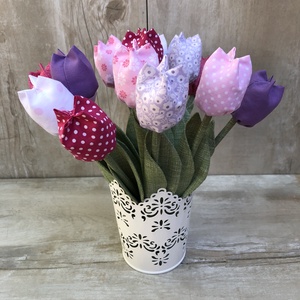 Textil tulipán / szett: 12 db/ ingyen ajándékcímkével -  - Meska.hu