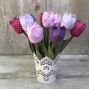 Textil tulipán / szett: 12 db/ ingyen ajándékcímkével -  - Meska.hu