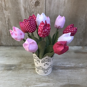 Tulipán kaspóval / szett: 12 db/ ingyen ajándékcímkével - otthon & életmód - dekoráció - Meska.hu