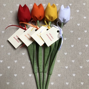 Nőnapi textil tulipánok / szett: 4 db/ ingyen ajándékkísérővel - Meska.hu