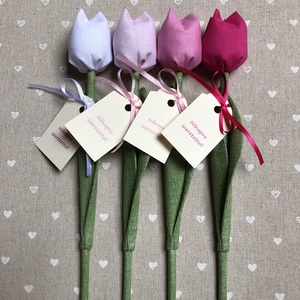Nőnapi textil tulipánok / szett: 4 db/ ingyen ajándékkísérővel, Otthon & Lakás, Dekoráció, Csokor & Virágdísz, Virágdísz és tartó, Varrás, MESKA