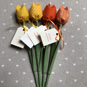 Nőnapi textil tulipánok / szett: 4 db/ ingyen ajándékkísérővel - Meska.hu