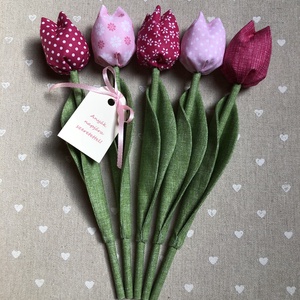 Anyák napi textil tulipánok / szett: 5 db/ ingyen ajándékkísérővel - Meska.hu