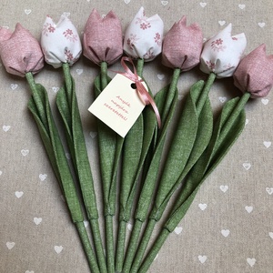 Anyák napi textil tulipánok / szett: 7 db/ ingyen ajándékkísérővel - Meska.hu