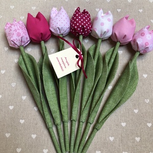 Anyák napi textil tulipánok / szett: 7 db/ ingyen ajándékkísérővel - Meska.hu