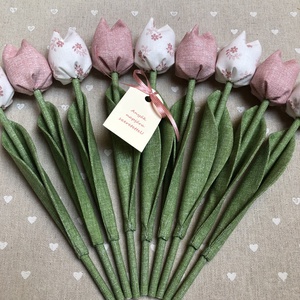 Anyák napi textil tulipánok / szett: 9 db/ ingyen ajándékkísérővel, Otthon & Életmód, Dekoráció, Virágdísz és tartó, Csokor & Virágdísz, Varrás, MESKA