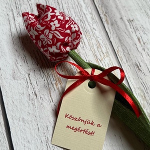 Textil tulipán búcsúajándék óvó néninek, dadusnak, Otthon & Életmód, Dekoráció, Virágdísz és tartó, Csokor & Virágdísz, Varrás, MESKA